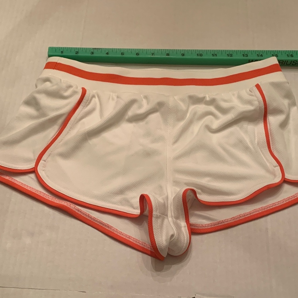 NWOT Free People Movement Prep in Your Step White Shorts Orange Trim Medium